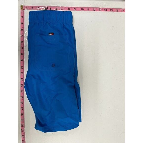 Tommy Hilfiger Boys Blue Swim Trunks Size L 16-18 With Logo Stripe & Mesh Lining - Picture 3 of 4